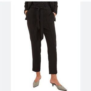 Aritzia Wilfred Black Tie Button up Waist Cropped Pants